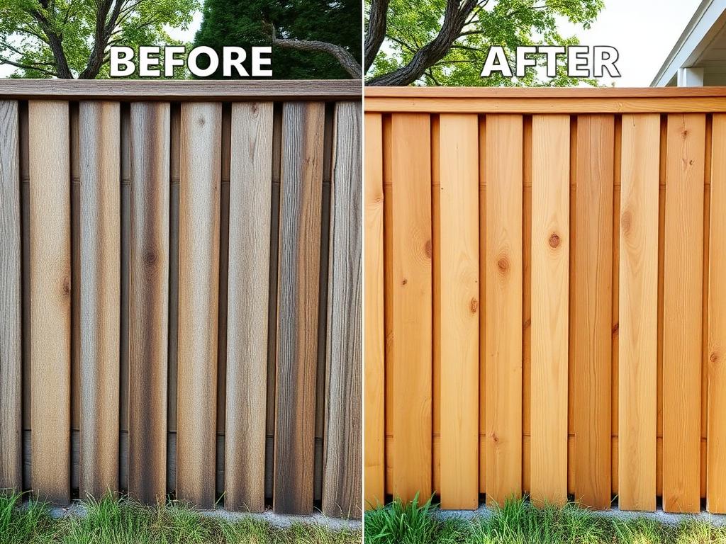 Fence Wash before and after